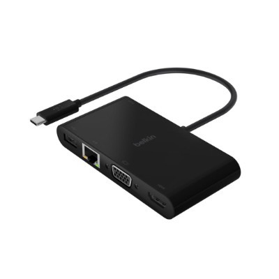 Док-станция Belkin USB-C Multimedia + Charge Adapter AVC004btBK, черный в Барнауле