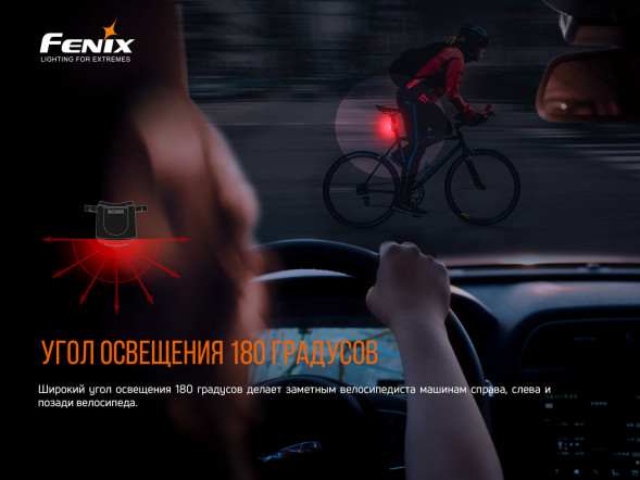 Велофара задняя Fenix BC05R V2.0, черный в Барнауле