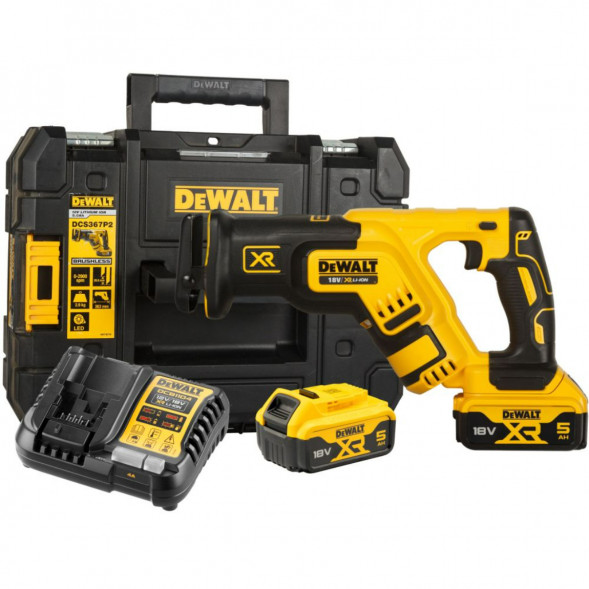 Аккумуляторная сабельная пила DEWALT DCS367P2 с 2 АКБ 5 Ач и ЗУ, в кейсе TSTAK в Барнауле