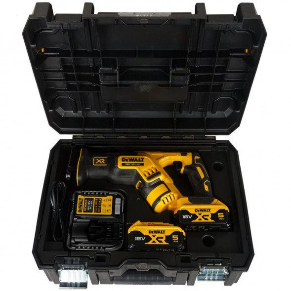 Аккумуляторная сабельная пила DEWALT DCS367P2 с 2 АКБ 5 Ач и ЗУ, в кейсе TSTAK в Барнауле