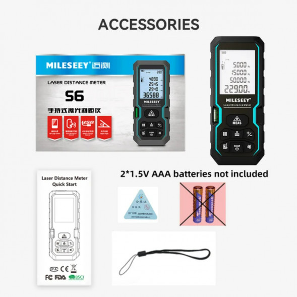 Лазерный дальномер Mileseey S6, 120 м в Барнауле