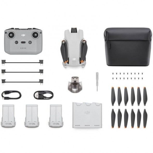 Квадрокоптер DJI Mini 3 Fly More Combo (DJI RC-N1) с пультом без дисплея, белый в Барнауле