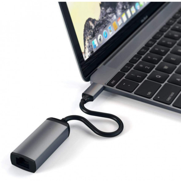 Адаптер Satechi USB-C - Ethernet ST-TCENM, серый космос в Барнауле