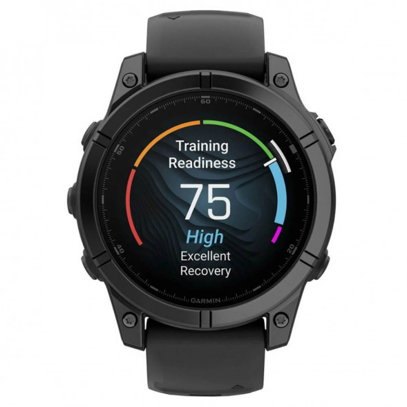 Умные часы Garmin Fenix E 47мм Amoled Slate Grey Steel с чёрным силиконовым ремешком 010-03025-01 в Барнауле