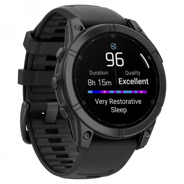 Умные часы Garmin Fenix E 47мм Amoled Slate Grey Steel с чёрным силиконовым ремешком 010-03025-01 в Барнауле