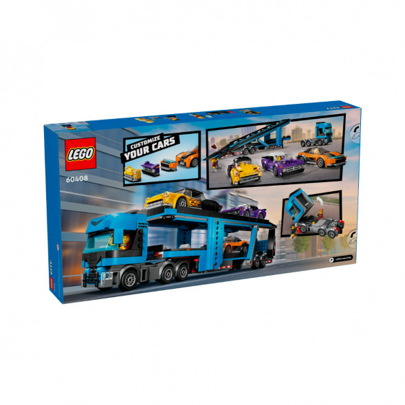 Конструктор LEGO City 60408 Грузовик-автовоз со спортивными автомобилями в Барнауле