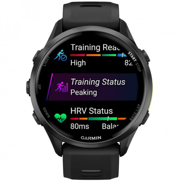 Умные часы Garmin Forerunner 970 Carbon Gray DLC Titanium ремешок Black/Translucent Whitestone 010-02969-10 в Барнауле