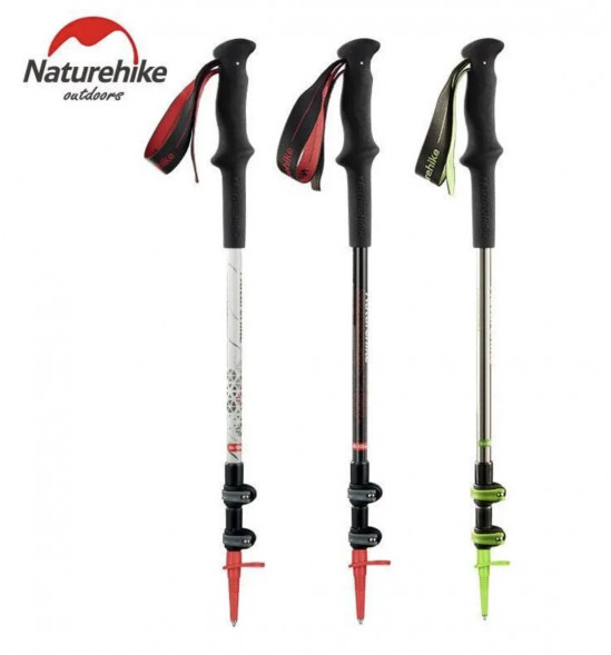 Треккинговая палка Naturehike 135 см, 1шт., серый/зеленый в Барнауле