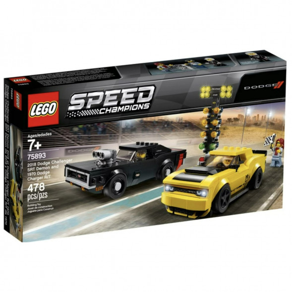 Конструктор LEGO Speed Champions 75893 2018 Dodge Challenger SRT Demon и 1970 Dodge Charger R/T в Барнауле