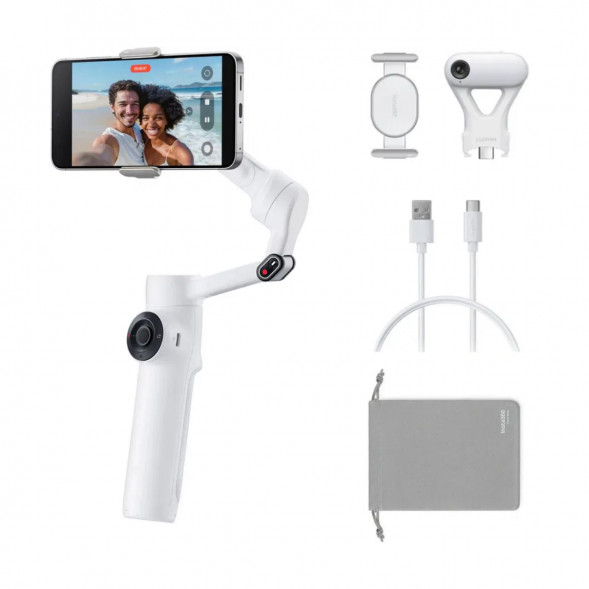 Стабилизатор Insta360 Flow 2 AI Tracker Bundle, Summit White в Барнауле