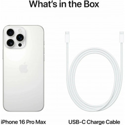 Смартфон Apple iPhone 16 Pro Max (nano SIM+eSIM) 512ГБ, White Titanium