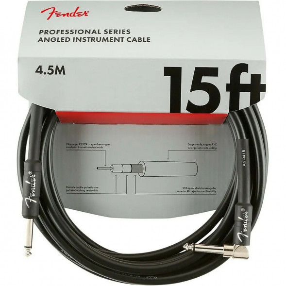 Инструментальный кабель Fender Professional Series 15 ft, 4.5 м, jack 6.3, черный в Барнауле