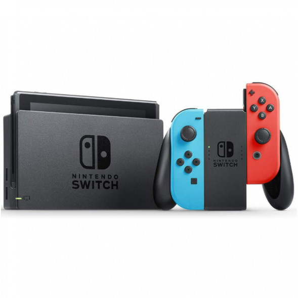 Игровая приставка Nintendo Switch rev.2 32 ГБ, красный/синий в Барнауле