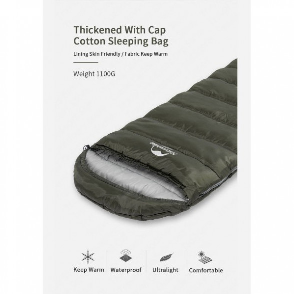 Спальный мешок Naturehike U350S (Левый), коричневый в Барнауле