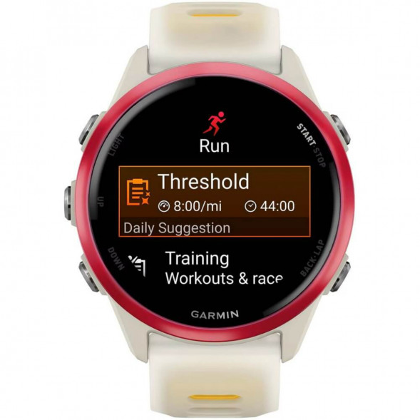 Умные часы Garmin Forerunner 570 42 мм Raspberry Aluminium/Translucent Bone/Mango 010-02970-02 в Барнауле