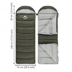 Спальный мешок Naturehike U350S (Правый), коричневый