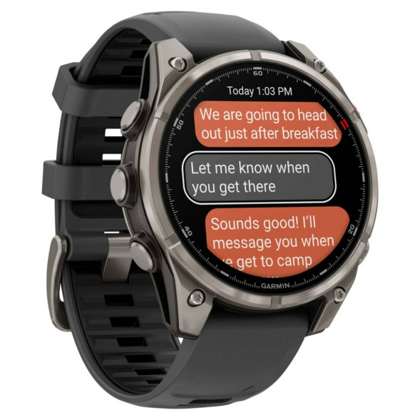 Умные часы Garmin Fenix 8 PRO, 47 мм, AMOLED, Sapphire, Titanium with Graphite/Black Silicone Band 010-03198-10 в Барнауле