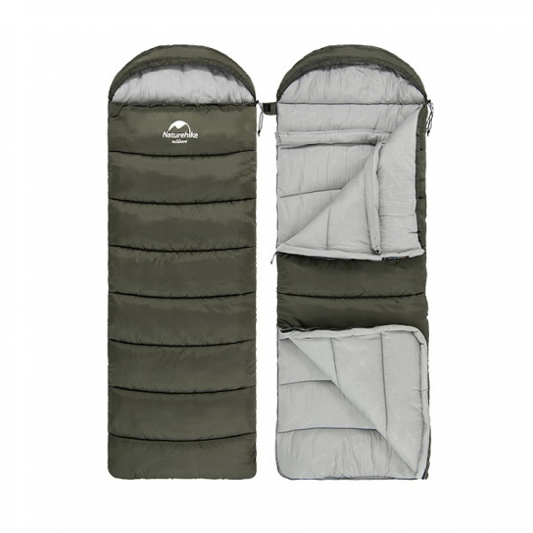 Спальный мешок Naturehike U250 (Левый), зеленый в Барнауле