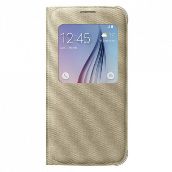 Чехол для Samsung Galaxy S6 S-View Cover (EF-CG920BFE), Gold в Барнауле