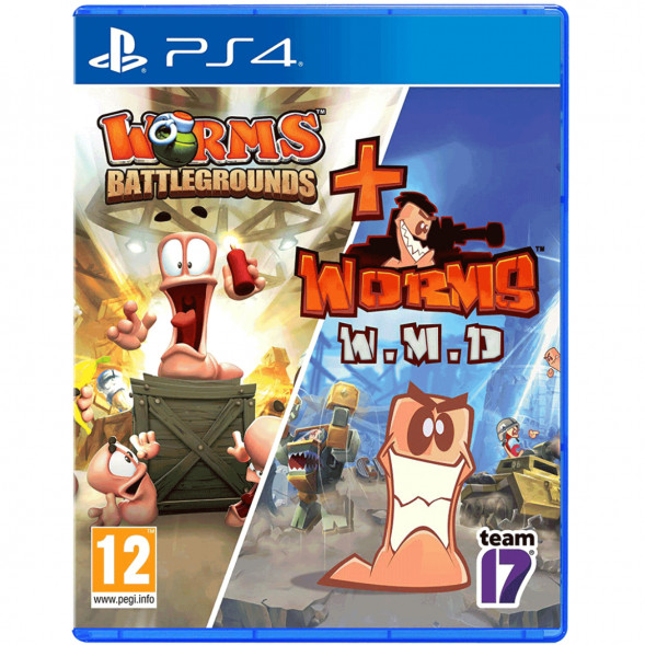 Игра Worms Battlegrounds + Worms W.M.D. Double Pack [PS4, английская версия + русские субтитры] в Барнауле