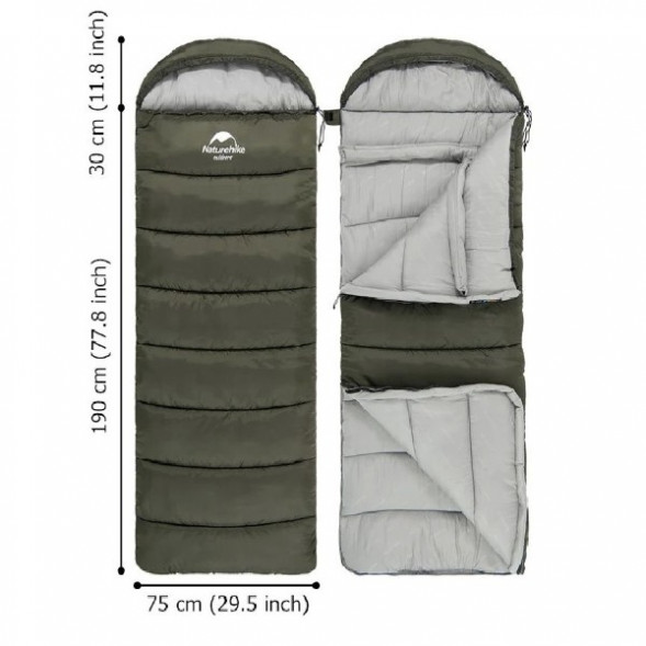 Спальный мешок Naturehike U250 (Левый), коричневый в Барнауле