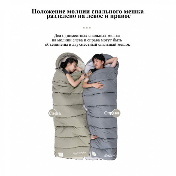 Спальный мешок Naturehike M300 (Левый), серый в Барнауле