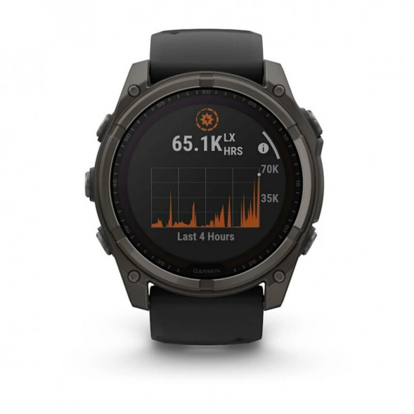 Умные часы Garmin Fenix 8, 51 мм, Solar, Sapphire Carbon Gray DLC Titanium with Black/Pebble Gray Silicone 010-02907-10 в Барнауле