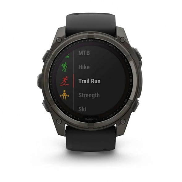 Умные часы Garmin Fenix 8, 51 мм, Solar, Sapphire Carbon Gray DLC Titanium with Black/Pebble Gray Silicone 010-02907-10 в Барнауле