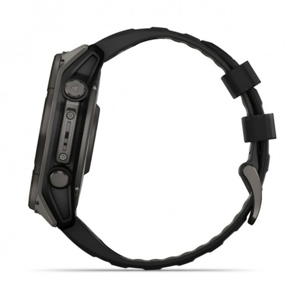 Умные часы Garmin Fenix 8, 51 мм, Solar, Sapphire Carbon Gray DLC Titanium with Black/Pebble Gray Silicone 010-02907-10 в Барнауле