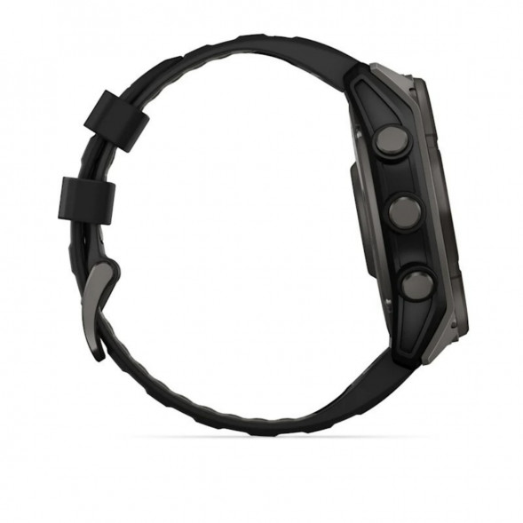 Умные часы Garmin Fenix 8, 51 мм, Solar, Sapphire Carbon Gray DLC Titanium with Black/Pebble Gray Silicone 010-02907-10 в Барнауле