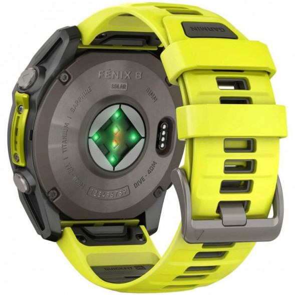 Умные часы Garmin Fenix 8, 51 мм, Solar, Sapphire Titanium with AMP Yellow/Graphite Silicone Band 010-02907-20 в Барнауле