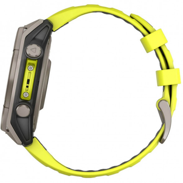 Умные часы Garmin Fenix 8, 51 мм, Solar, Sapphire Titanium with AMP Yellow/Graphite Silicone Band 010-02907-20 в Барнауле