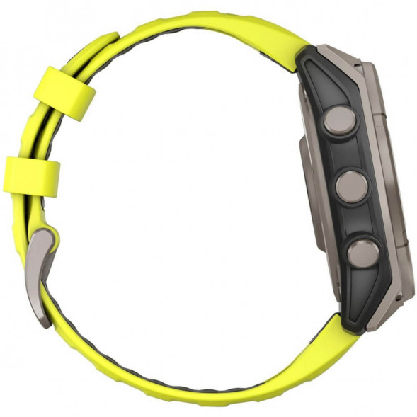 Умные часы Garmin Fenix 8, 51 мм, Solar, Sapphire Titanium with AMP Yellow/Graphite Silicone Band 010-02907-20 в Барнауле