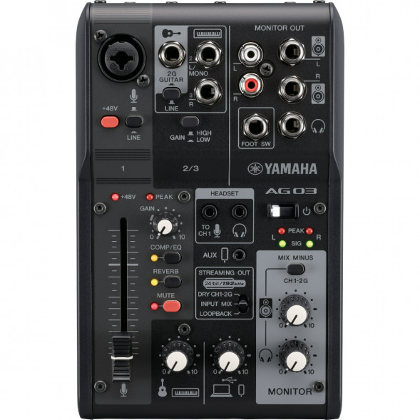 Микшер для стриминга Yamaha AG03MK2 LSPK Live Stream Black с аксессуарами в Барнауле