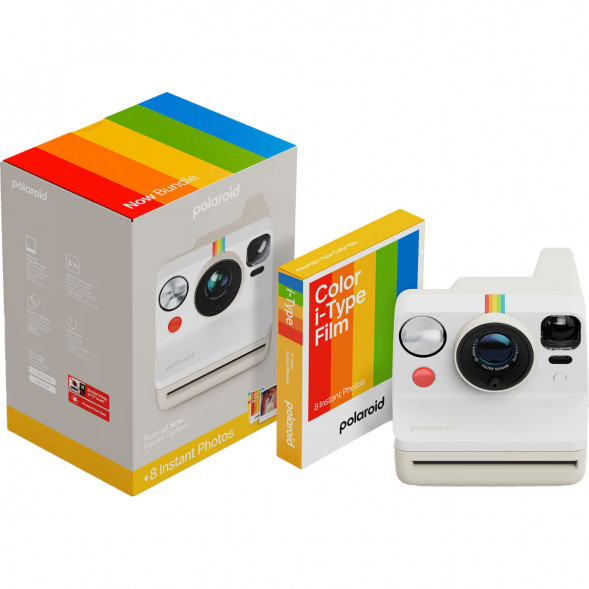 Фотоаппарат моментальной печати Polaroid Now Generation 3 + 8 цветных картриджей, белый в Барнауле