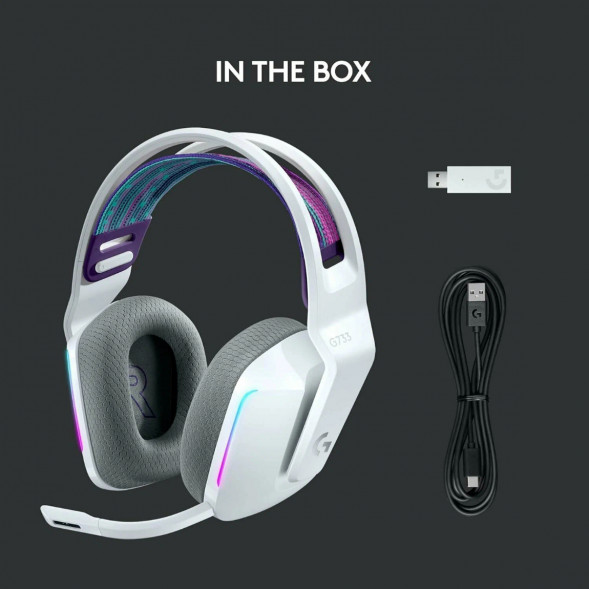 Игровая гарнитура Logitech G733 RGB Lightspeed Wireless, белый в Барнауле
