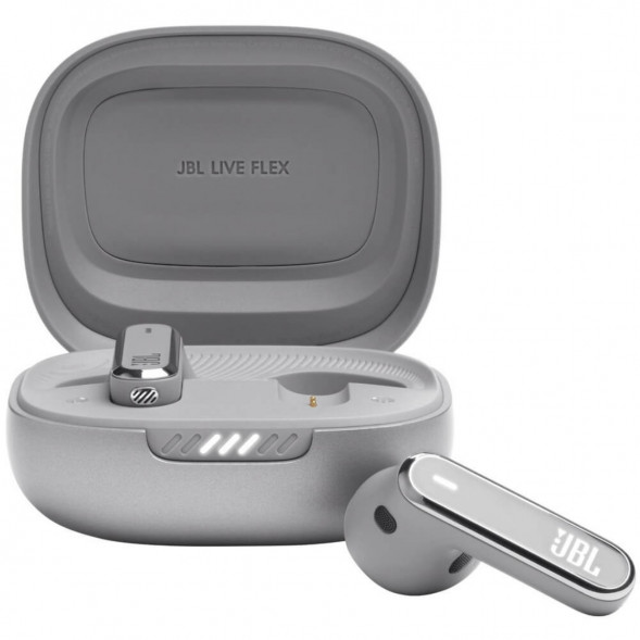 Беспроводные наушники JBL Live Flex, серебристый в Барнауле
