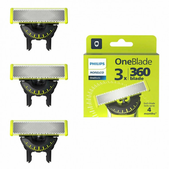 Сменные лезвия Philips OneBlade 360 QP430/50, 3 штуки в Барнауле