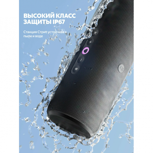 Умная портативная колонка Яндекс Станция Стрит с Алисой, черный в Барнауле