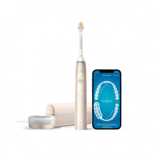 Электрическая звуковая зубная щетка Philips Sonicare 9900 Prestige HX9992/11, Champagne Gold в Барнауле
