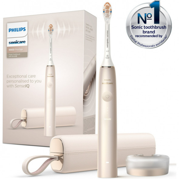 Электрическая звуковая зубная щетка Philips Sonicare 9900 Prestige HX9992/11, Champagne Gold в Барнауле