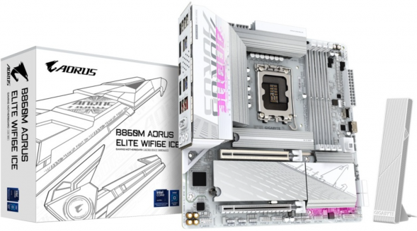 Материнская плата Gigabyte B860M AORUS ELITE WIFI6E ICE (LGA1851, mATX) в Барнауле