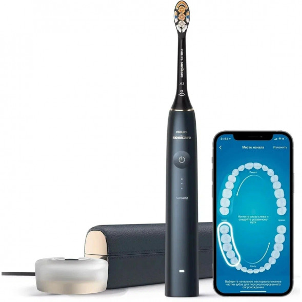 Электрическая звуковая зубная щетка Philips Sonicare 9900 Prestige HX9992/12, Dark Blue в Барнауле