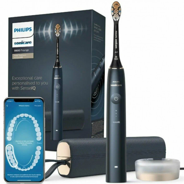 Электрическая звуковая зубная щетка Philips Sonicare 9900 Prestige HX9992/12, Dark Blue в Барнауле