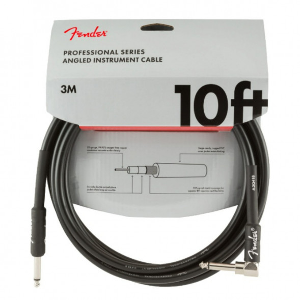 Инструментальный кабель Fender Professional Series 10 ft, 3 м, jack 6.3, черный в Барнауле